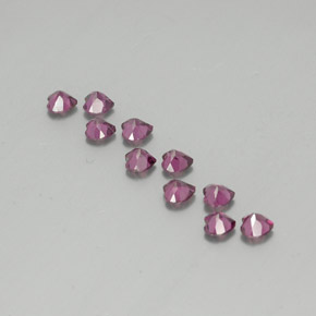 Pedras preciosas de granada rodolita roxo natural de 2,96 ct, formato de coração, VVS-VS