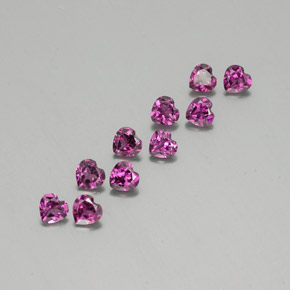 Pedras preciosas de granada rodolita roxo natural de 2,84 ct, formato de coração, VVS-VS