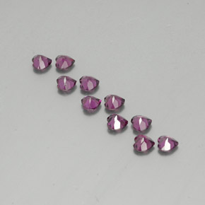 Pedras preciosas de granada rodolita roxo natural de 2,84 ct, formato de coração, VVS-VS