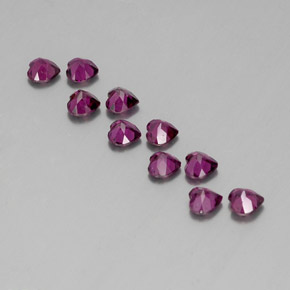 Pedras preciosas de granada rodolita vermelho natural de  ct, formato de coração, VVS-VS