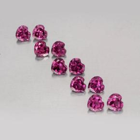 Pedras preciosas de granada rodolita roxo natural de 2,98 ct, formato de coração, VVS-VS