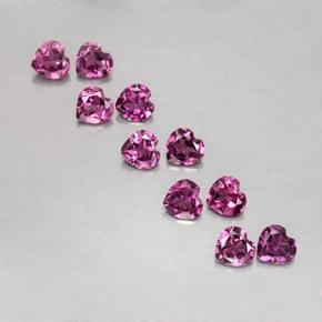 Pedras preciosas de granada rodolita roxo natural de 2,62 ct, formato de coração, VVS-VS