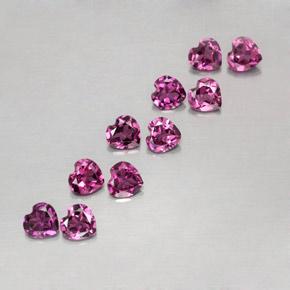 Pedras preciosas de granada rodolita roxo natural de 2,62 ct, formato de coração, VVS-VS