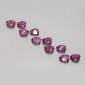 Pedras preciosas de granada rodolita roxo natural de 2,62 ct, formato de coração, VVS-VS