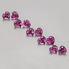 Pedras preciosas de granada rodolita roxo natural de 3,11 ct, formato de coração, VVS-VS