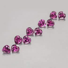 Pedras preciosas de granada rodolita roxo natural de 3,11 ct, formato de coração, VVS-VS