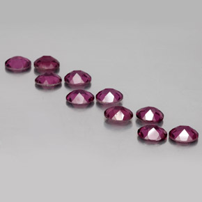 Pedras preciosas de granada rodolita vermelho natural de  ct, corte oval, VS
