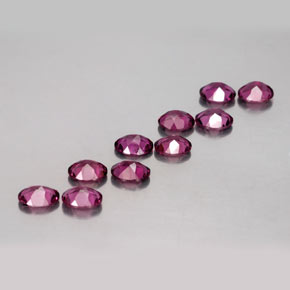 Pedras preciosas de granada rodolita vermelho natural de  ct, corte oval, VS