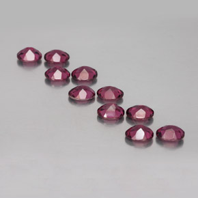 Pedras preciosas de granada rodolita vermelho natural de  ct, corte oval, VS