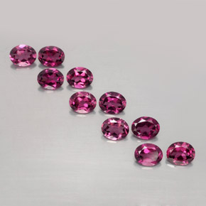 Pedras preciosas de Rodolita Granada Vermelho roxo natural de 4.23 ct, Corte Oval, VS