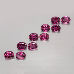 Pedras preciosas de Rodolita Granada Vermelho roxo natural de 4.23 ct, Corte Oval, VS