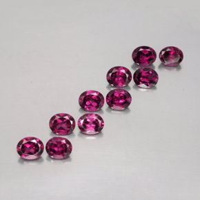Pedras preciosas de granada rodolita vermelho natural de 4,88 ct, corte oval, VS