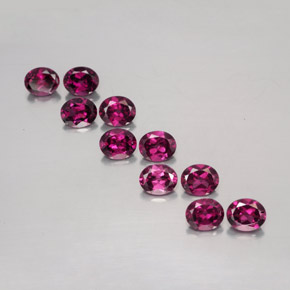 Pedras preciosas de granada rodolita vermelho natural de 4,88 ct, corte oval, VS