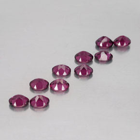 Pedras preciosas de granada rodolita vermelho natural de 4,88 ct, corte oval, VS