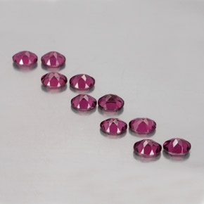 Pedras preciosas de granada rodolita vermelho natural de  ct, corte oval, VS