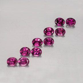 Pedras preciosas de granada rodolita vermelho natural de 4,70 ct, corte oval, VS