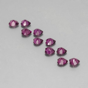 Pedras preciosas de granada rodolita vermelho natural de  ct, formato de coração, VVS-VS