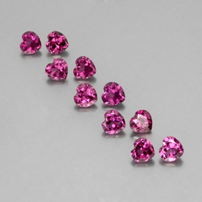 Pedras preciosas de granada rodolita roxo natural de 2,84 ct, formato de coração, VVS-VS