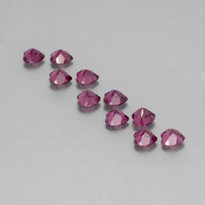 Pedras preciosas de granada rodolita roxo natural de 2,84 ct, formato de coração, VVS-VS
