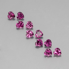 Pedras preciosas de granada rodolita roxo natural de 2,57 ct, formato de coração, VS