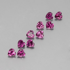 Pedras preciosas de granada rodolita roxo natural de 2,57 ct, formato de coração, VS