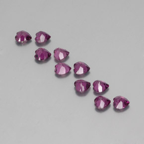 Pedras preciosas de granada rodolita roxo natural de 2,57 ct, formato de coração, VS