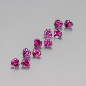 Pedras preciosas de granada rodolita vermelho natural de 3,49 ct, formato de coração, VS