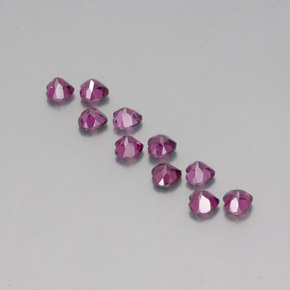 Pedras preciosas de granada rodolita vermelho natural de 3,49 ct, formato de coração, VS