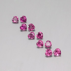Pedras preciosas de granada rodolita roxo natural de 2,57 ct, formato de coração, VS