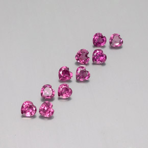 Pedras preciosas de granada rodolita roxo natural de 2,57 ct, formato de coração, VS