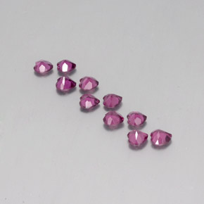 Pedras preciosas de granada rodolita roxo natural de 2,57 ct, formato de coração, VS
