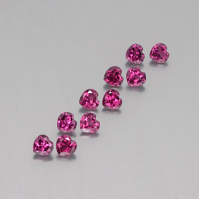 Pedras preciosas de granada rodolita vermelho natural de 3,22 ct, formato de coração, VS