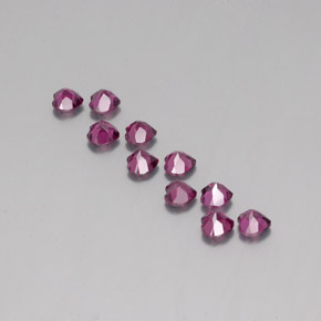 Pedras preciosas de granada rodolita vermelho natural de 3,22 ct, formato de coração, VS