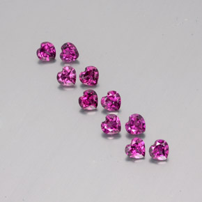 Pedras preciosas de Rodolita Granada Roxo rosado natural de 2.83 ct, Formato de coração, VS
