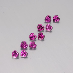 Pedras preciosas de Rodolita Granada Roxo rosado natural de 2.83 ct, Formato de coração, VS