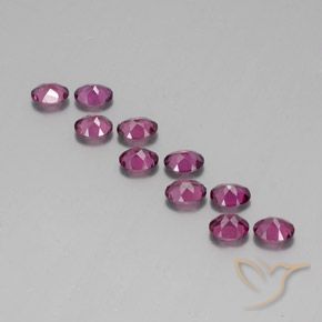 Pedras preciosas de Rodolita Granada roxo avermelhado natural de 3.79 ct, Corte Oval, VS