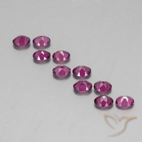 Pedras preciosas de Rodolita Granada roxo avermelhado natural de 4.39 ct, Corte Oval, VS
