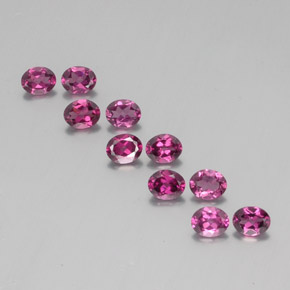 Pedras preciosas de granada rodolita vermelho natural de 3,98 ct, corte oval, VS