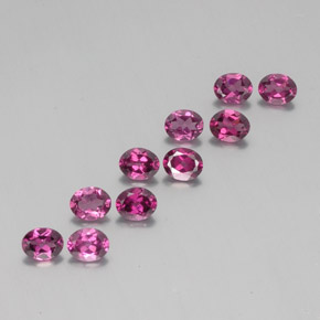 Pedras preciosas de granada rodolita vermelho natural de 3,98 ct, corte oval, VS
