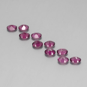 Pedras preciosas de granada rodolita vermelho natural de 3,98 ct, corte oval, VS
