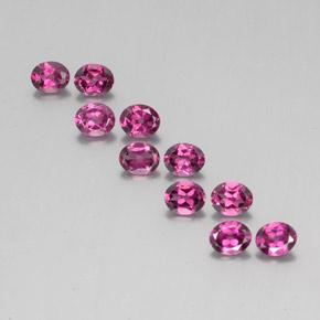 Pedras preciosas de granada rodolita vermelho natural de 4,29 ct, corte oval, VS
