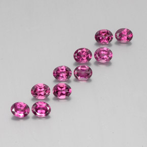 Pedras preciosas de granada rodolita vermelho natural de 4,29 ct, corte oval, VS