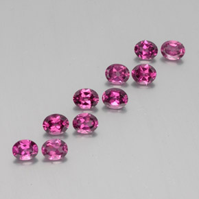 Pedras preciosas de granada rodolita vermelho natural de 4,12 ct, corte oval, VS