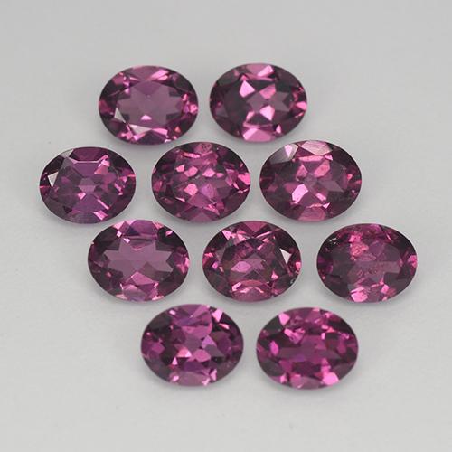 Pedras preciosas de Rodolita Granada Roxo profundo natural de 3.83 ct, Corte Oval, VS