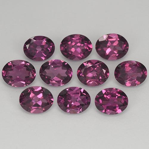Pedras preciosas de Rodolita Granada Roxo profundo natural de 3.83 ct, Corte Oval, VS