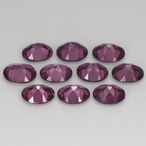 Pedras preciosas de Rodolita Granada Roxo profundo natural de 3.83 ct, Corte Oval, VS