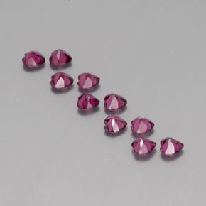 Pedras preciosas de granada rodolita vermelho natural de  ct, formato de coração, VVS-VS