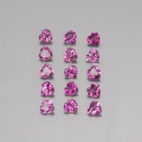 Pedras preciosas de granada rodolita roxo natural de 3,54 ct, formato de coração, VVS-VS