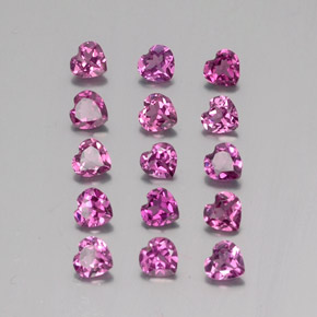 Pedras preciosas de granada rodolita roxo natural de 3,54 ct, formato de coração, VVS-VS