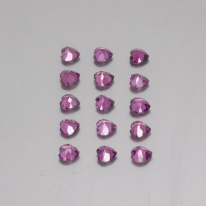 Pedras preciosas de granada rodolita roxo natural de 3,54 ct, formato de coração, VVS-VS